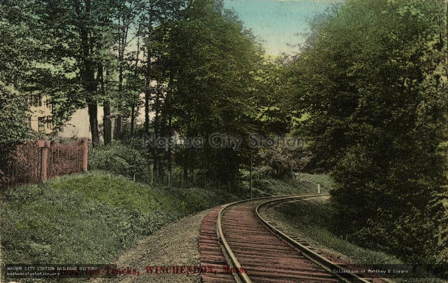 Postcard: Along the tracks, Winchendon, Massachusetts